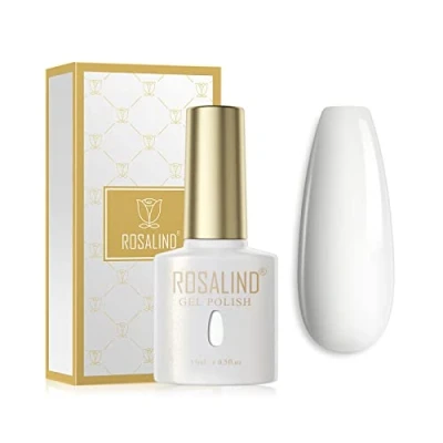 Afbeelding van ROSALIND UV Nagellack Wit Gel 15ml LED Soak Off Nail Art Manicure Polish