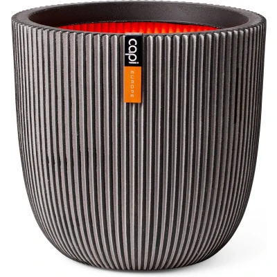 Afbeelding van Plantenbak Groove 35x34 cm antracietkleurig