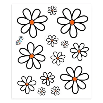 Afbeelding van Quattroerre 4R Quattroerre.it 32103 Sticker Bloemen Madeliefjes, 14 x 16 cm