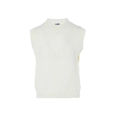 Afbeelding van Gebreid sweatervest DREIMASTER M/L / Off White 52% Acryl 25% Nylon 23% Polyester