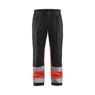 Afbeelding van Blaklader 1551 Reflecterende Werkbroek Stretch Zwart/Rood