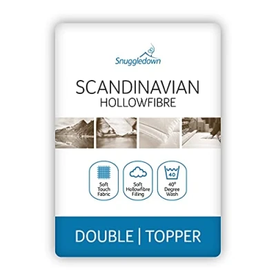 Afbeelding van Snuggledown 6723SNG02 Scandinavische matrasoplegger voor tweepersoonsbed, microvezel, wit