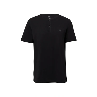 Afbeelding van s.Oliver Henley Tshirt basic, Heren, Maat: XL, Schwarz