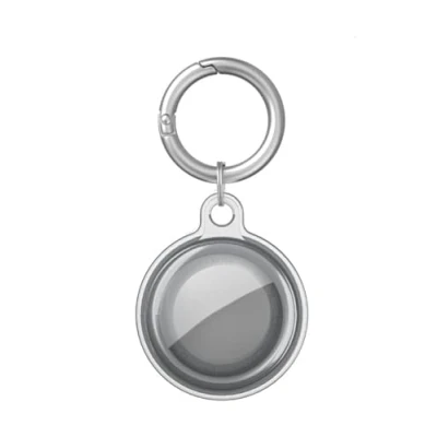 Afbeelding van ISKIP Waterdichte Hoes voor Apple AirTag, 360 Bescherming, Volledige Dekking, Beschermhoes met Sleutelhanger AirTag (Transparant Zwart)