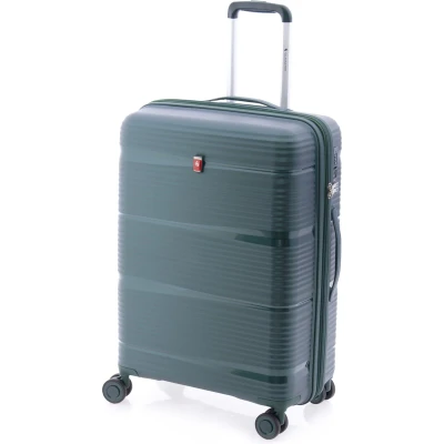 Afbeelding van Gladiator Bionic Middelgrote Koffer 65 cm 65/80 liter Expandable TSA slot Eco Friendly Recyclebaar PP Groen