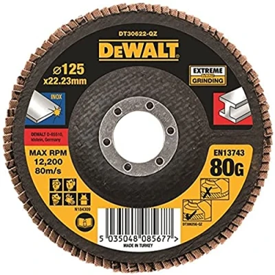 Afbeelding van DeWalt Accessoires Lamellen schuurschijf EXTREME 125x22.2mm 80G DT30622 QZ 1 stuk