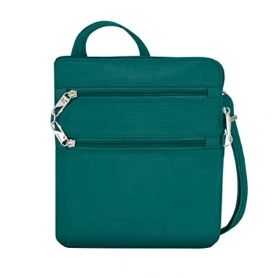 Afbeelding van Travelon Anti diefstal Klassieke Slanke Dbl Zip Crossbody Tas, Sparren, One Size