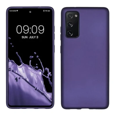 Afbeelding van kwmobile telefoonhoesje compatibel met Samsung Galaxy S20 FE hoesje Zachte case voor smartphone Back cover in metallic blauwpaars