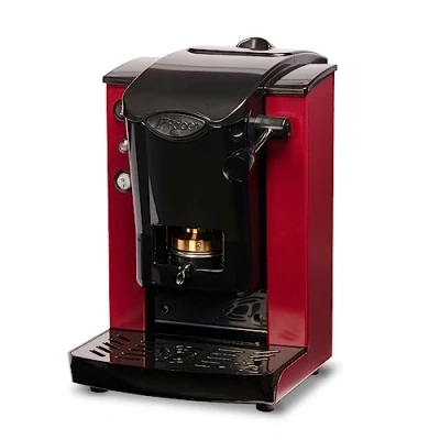 Afbeelding van FABER COFFEE MACHINES Model Slot Plast Koffiezetapparaat voor ESE pads 44 mm Kleur bordeauxrood kunststof zwart messing padpers