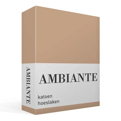 Afbeelding van Ambiante Hoeslaken Katoen Khaki 1 persoons (90x210/220 cm)