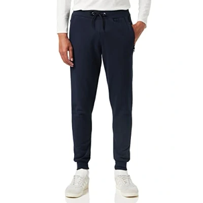 Afbeelding van FM London, Slim fit, joggingbroek voor heren, met zakken ritssluiting, ideaal dagelijks gebruik en sport, comfortabel, zacht., Donkerblauw, XL