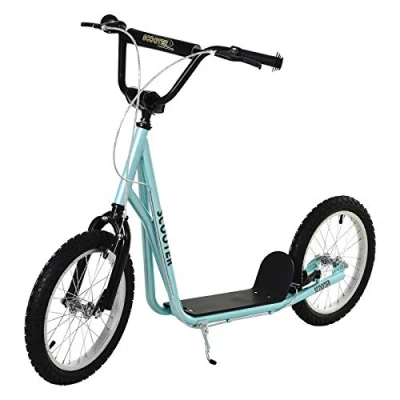 Afbeelding van HOMCOM kinderscooter scooter step stadsscooter kickboard met luchtbanden 16 inch blauw 139 x 58 90 96 cm
