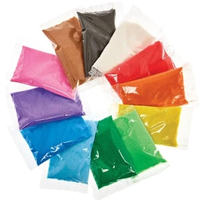 Afbeelding van Baker Ross AG211 Mini zak met gekleurd zand, 12 stuks, 40g, meerkleurig