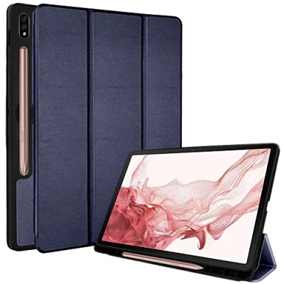 Afbeelding van TECHGEAR smart case voor Samsung Galaxy Tab S8 11 inch 2022 release (SM X700 / SM/X706) PU lederen slanke standaard cover met hoekbescherming [automatisch waken/slapen] zachte TPU houder
