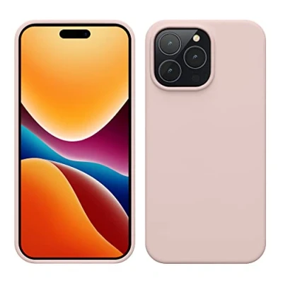 Afbeelding van kwmobile telefoonhoesje geschikt voor Apple iPhone 14 Pro Max Hoesje met siliconen coating Smartphone case in kokosmelk