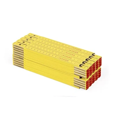 Afbeelding van Metrie™ PERFEKT 10 duimstokken, maatstaf, 2 m, geel, duplex verdeling, gemaakt in de EU, stuks