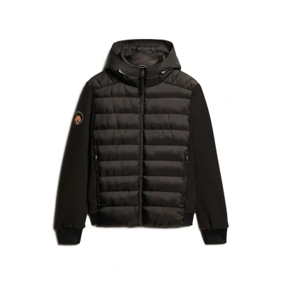 Afbeelding van Superdry Mannen Storm Bomberjack van Fleece met Capuchon Zwart Grootte: Xxxl