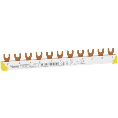 Afbeelding van Schneider Electric 5 PACK FASE rail vork 3P 11 MODULE 63A, aflengbaar, kamrail R9XFH311