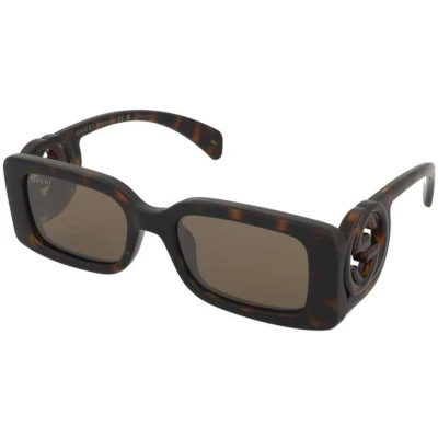 Afbeelding van Gucci Donna GG1325S 012 Occhiali da sole Iniettato Havana Marrone Squadrata