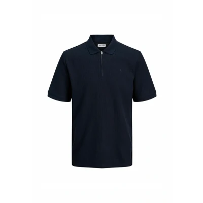 Afbeelding van Jack &amp; Jones Jjeaustin ZIP Poloshirt, Heren, Maat: 4XL, Navy blazer