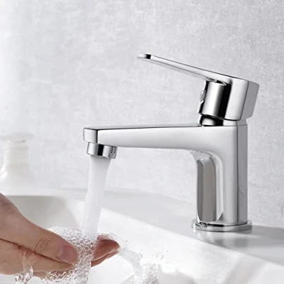 Afbeelding van IBERGRIF M11057 Wastafelkraan Wastafelmengkraan Badkamerkraan Enkele Hendel Wastafel Mengkraan Modern Bathroom Faucet, Chrome, Silver