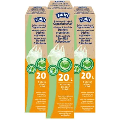 Afbeelding van 3x Swirl Pedaalemmerzakken Bio 20 liter 6 stuks