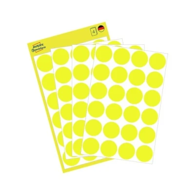 Afbeelding van Avery Ronde Etiketten Diameter 18 Mm, Geel, 96 Stuks Etiket