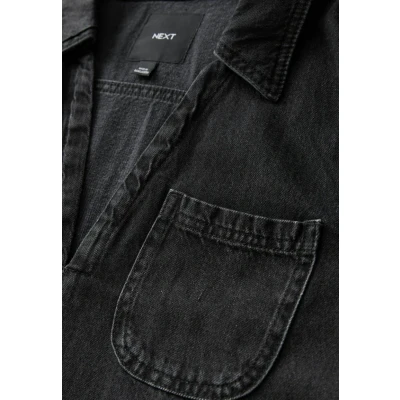 Afbeelding van Next Regular FIT Front Pocket Spijkerjurk, Dames, Maat: 48/50xR, Black