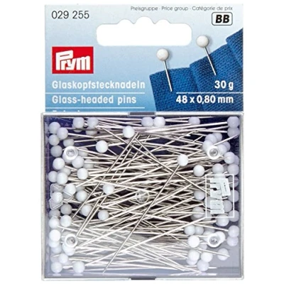 Afbeelding van PRYM GLASKOPSPELDEN ZILVER 0,80 X 48 MM WIT.