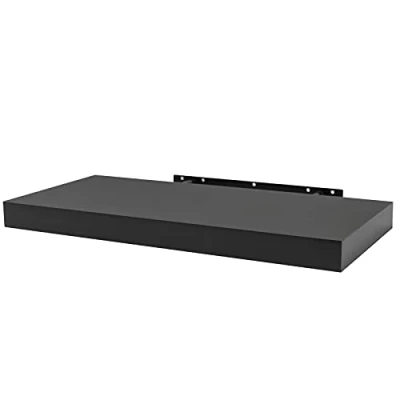 Afbeelding van WOLTU RG9369sz 1 Stuck Zwevende plank Wandrek CD rek in MDF,Kantoorplank Hangende 70x22.9x3.8cm,Zwart