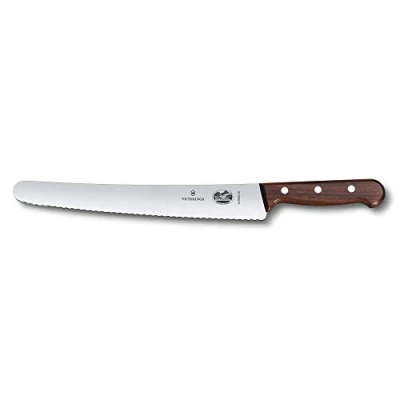 Afbeelding van Victorinox, 5.2930.26G, Wood, Brot und Konditormesser, Extra scharfe Klinge, mit Wellenschliff, edlem Holzgriff, Braun, Made in Switzerland,