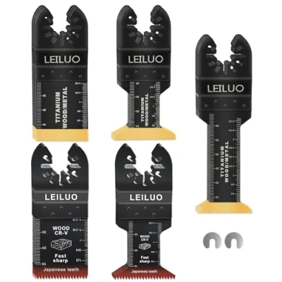 Afbeelding van LEILUO 20 stuks multitool zaagbladen professionele snijset Japanse tanden titanium oscillerende universele accessoires met opbergtas