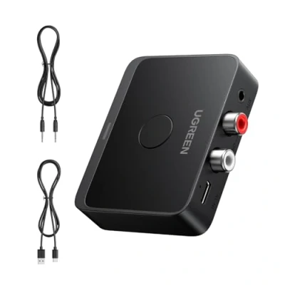 Afbeelding van UGREEN Bluetooth 6.0 adapter stereosysteem met LDAC decodering, Hi Res audio Gold Standard certificering, Aux ontvanger compatibel luidsprekers, versterker en autoradio