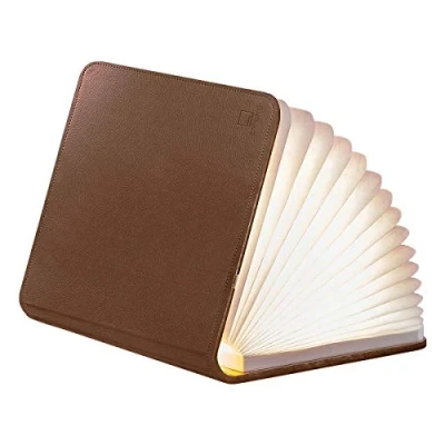 Afbeelding van Gingko Tafellamp Smart Book Light large bruin leder