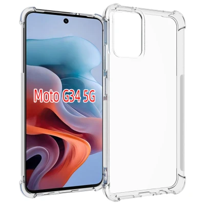 Afbeelding van Motorola Moto G34 Hoesje Siliconen en TPU (zacht) iMoshion Backcover/Softcase Transparant Telefoonhoesje