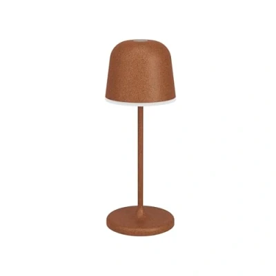 Afbeelding van EGLO Mannera S Tafellamp Priklamp Oplaadbaar (tot 28 uur licht) 20 cm Roestbruin/Wit Draadloos Dimbaar Binnen en Buiten