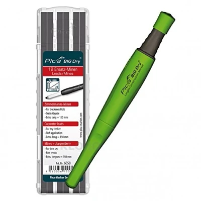 Afbeelding van PICA BIG Dry® 1 x marker + 12 timmermansvullingen 2H 6050 voor droog hout