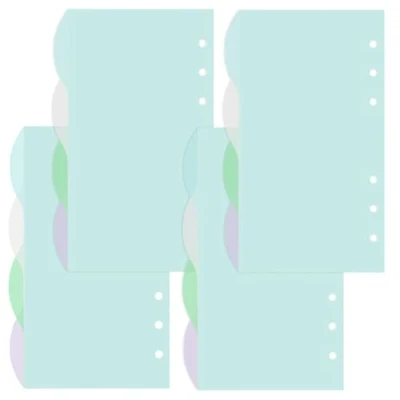 Afbeelding van DY.2ten Map tabbladen A6 6 gaten, 16 vellen/4 sets kunststof tabbladen, gekleurde indexverdelers voor ringband, planner, notitieboek