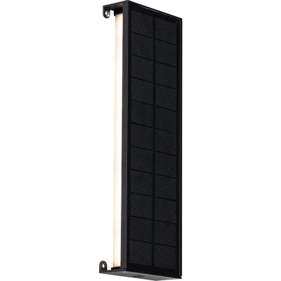 Afbeelding van QAZQA serena Moderne Dimbare LED Wandlamp met Dimmer Solar Zonne energie voor buiten 1 lichts D 3.8 cm Zwart Buitenverlichting