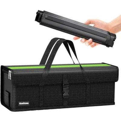 Afbeelding van Gowinsee Ebike accutas, vuurvaste accutas tot 1200 C, waterdicht, explosiebestendig, Lipo Safe Bag voor opslag, transport, opladen, e bike accu, beschermhoes, grote ruimte