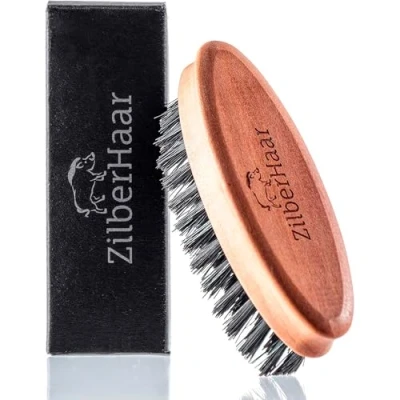 Afbeelding van ZilberHaar Zachte Pocket Beard Brush 100% Boar Bristles met 2e Cut Natuurlijke Haar Beste Baard en Huidverzorging voor Heren Verzorging Size and Travel Friendly Duitse Kwaliteit