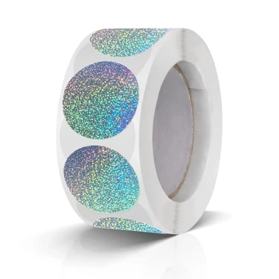 Afbeelding van 500 Stuks Ronde Stickers 25mm Kleurcodering Etiketten Rol Kleine Zelfklevende Stippen Laser Zilver