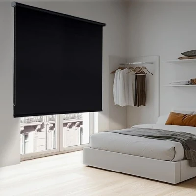 Afbeelding van Storesdeco Opaco Moon rolgordijn, Blackout rolgordijn Zwart, 140x250 cm