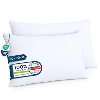 Afbeelding van Sensalou Kussenbeschermers Set van 2 waterdichte hypoallergene hoezen 50x70cm