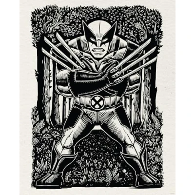 Afbeelding van Komar Artprint Marvel Wolverine Lino Cut 40 x 60 cm (breedte hoogte) kinderkamer, decoratie (set)