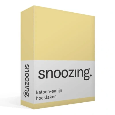 Afbeelding van Snoozing Katoen satijn Hoeslaken Tweepersoons 140x220 cm Geel