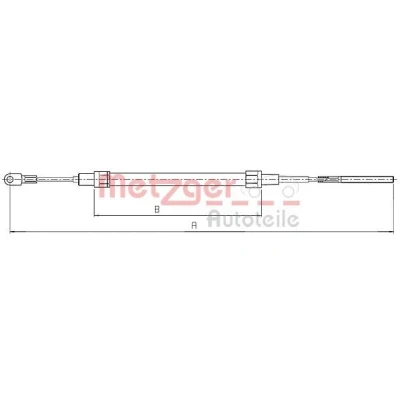 Afbeelding van METZGER 10.4135 Handremkabel Links achter, rechts 1683/1092mm Schijfremmen COFLE BMW: 3 Compact (E36) 316 i, 318 tds, ti, 323 ti