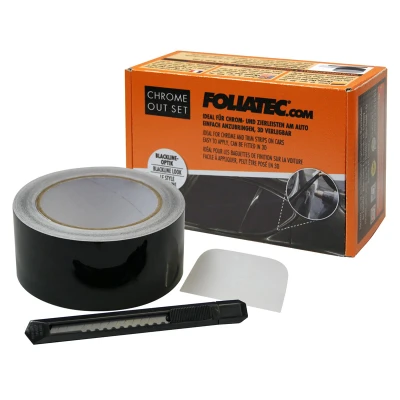 Afbeelding van Foliatec &#039;Chrome Out&#039; Set Zwart Glanzend Folie strip 5cm x 15m