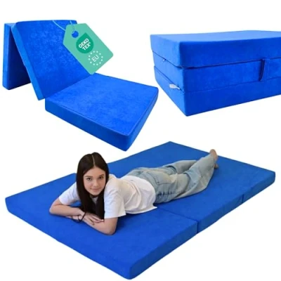 Afbeelding van Odolplusz vouwmatras, matras, opvouwbaar, gastenmatras, reismatras, blauw, 80 x 200 10 cm