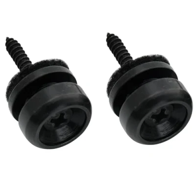 Afbeelding van Musiclily Pro 14mm Staal D type Strap Buttons voor Elektrische Akoestische Klassieke Gitaar Ukelele, Zwart(Set van 2)